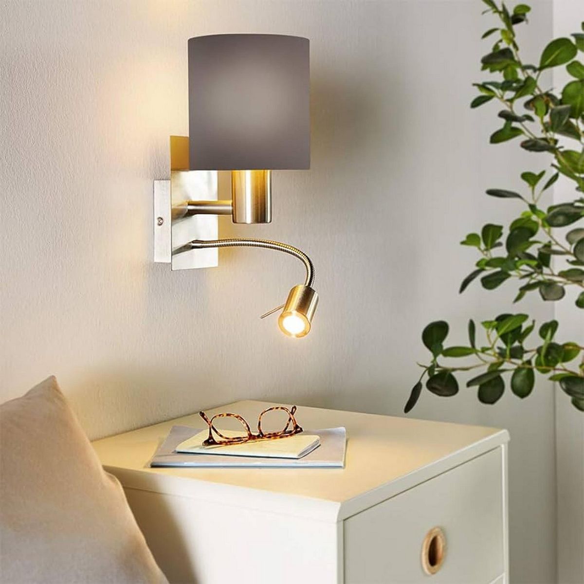 EGLO - Lámpara Aplique Pasteri 1 Luz Gris