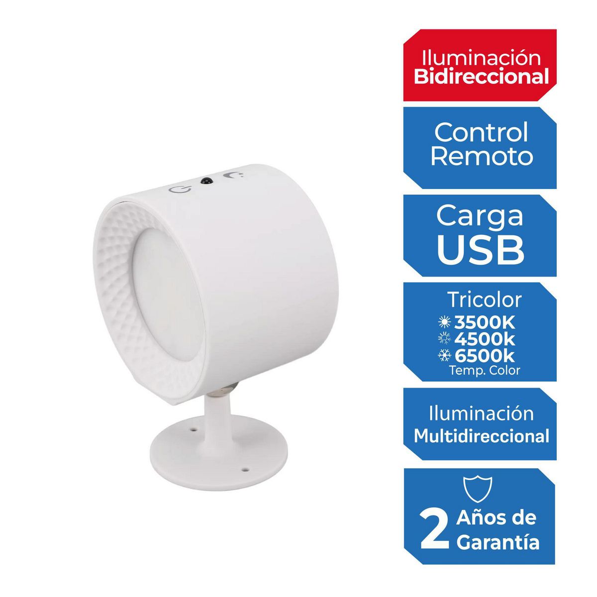  - Aplique de Pared LED Inalámbrico Blanco