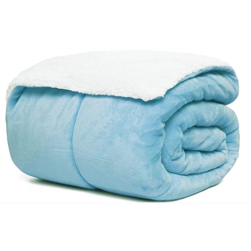  - Edredón Sherpa 1.5 Plazas Celeste
