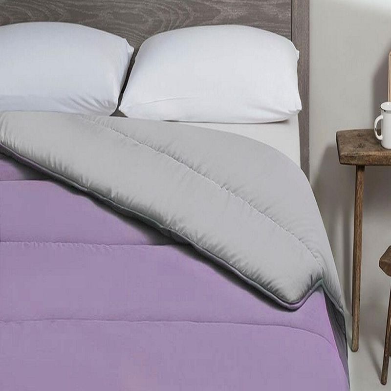  - Edredón Bicolor 1.5 Plazas Lavanda/Gris
