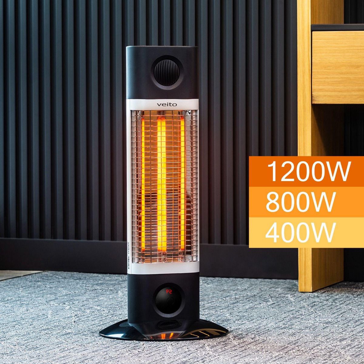 VEITO - Panel de Calefacción Portátil 1200W CH1200 RT Black