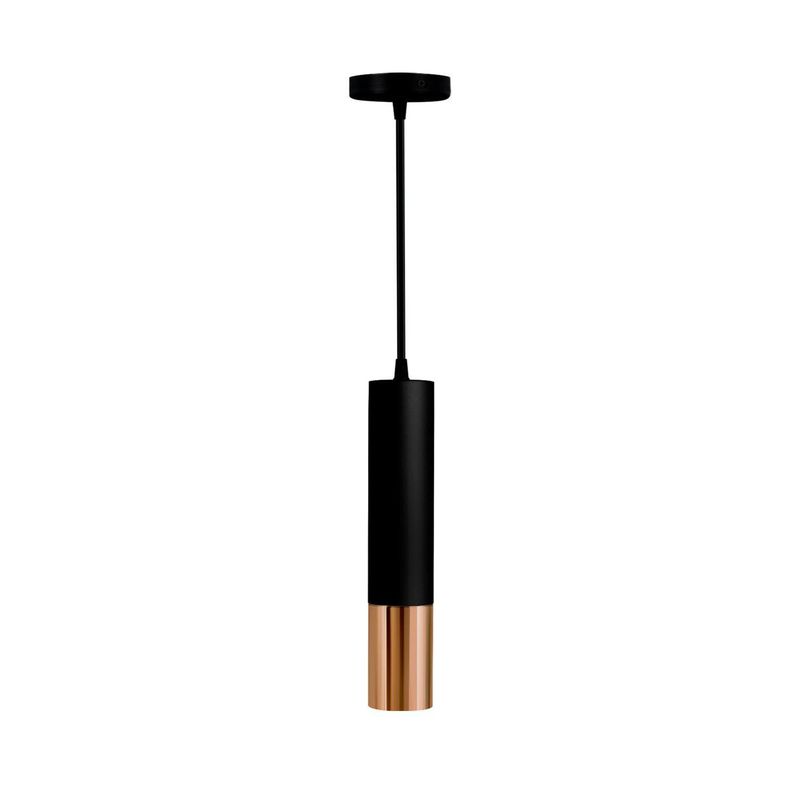 LIGHTECH - Lámpara Colgante Tube GU10 IP20 Negro/Dorado