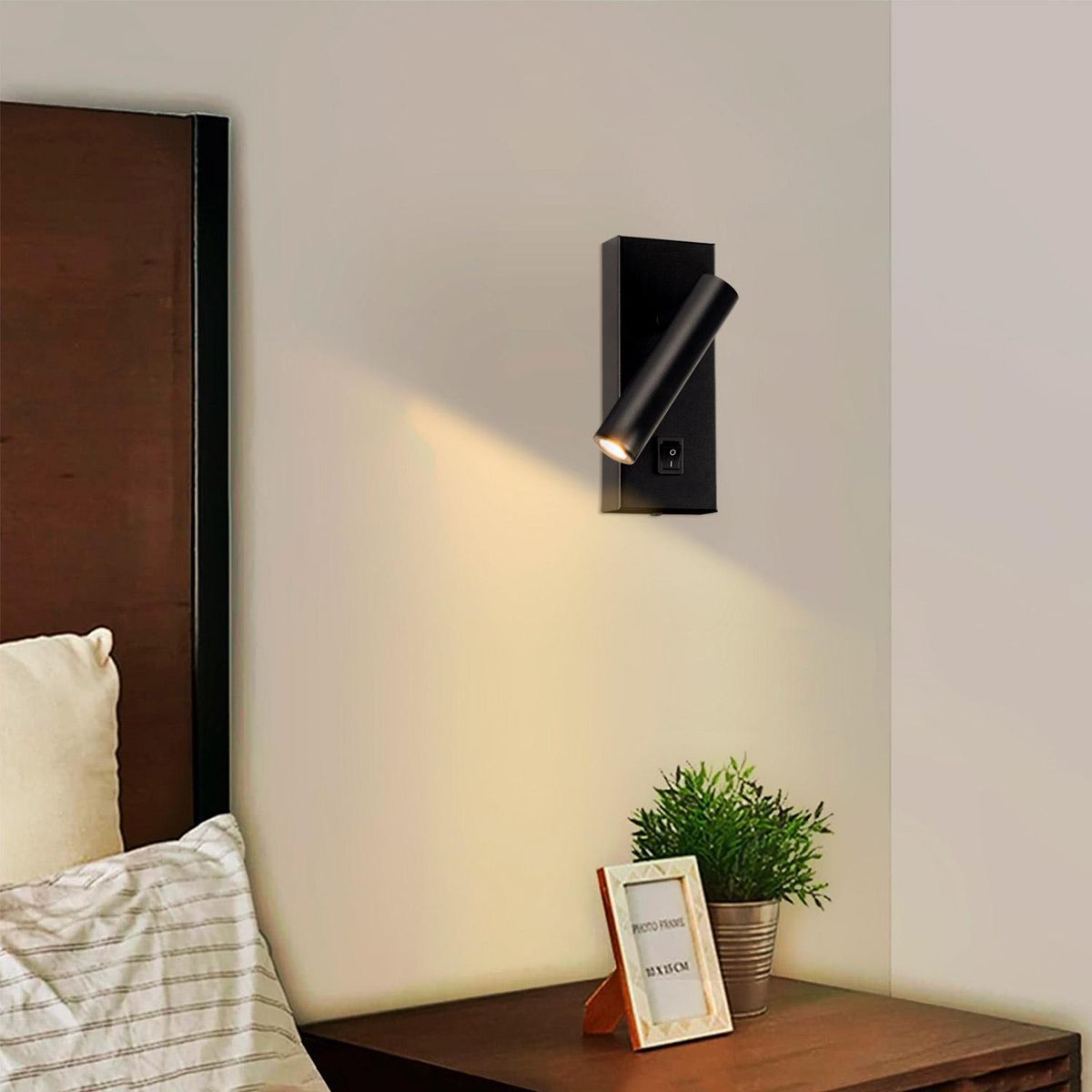 LIGHTECH - Aplique de Pared con Switch Luz Cálida On/Off 2W Negro