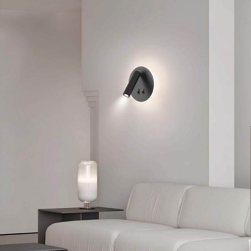 ILUMA - Aplique de Pared Exterior Dual Light Luz Cálida 3500K Negro