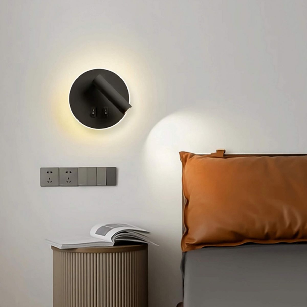 ILUMA - Aplique de Pared Dual Light Luz Cálida 3500K Negro
