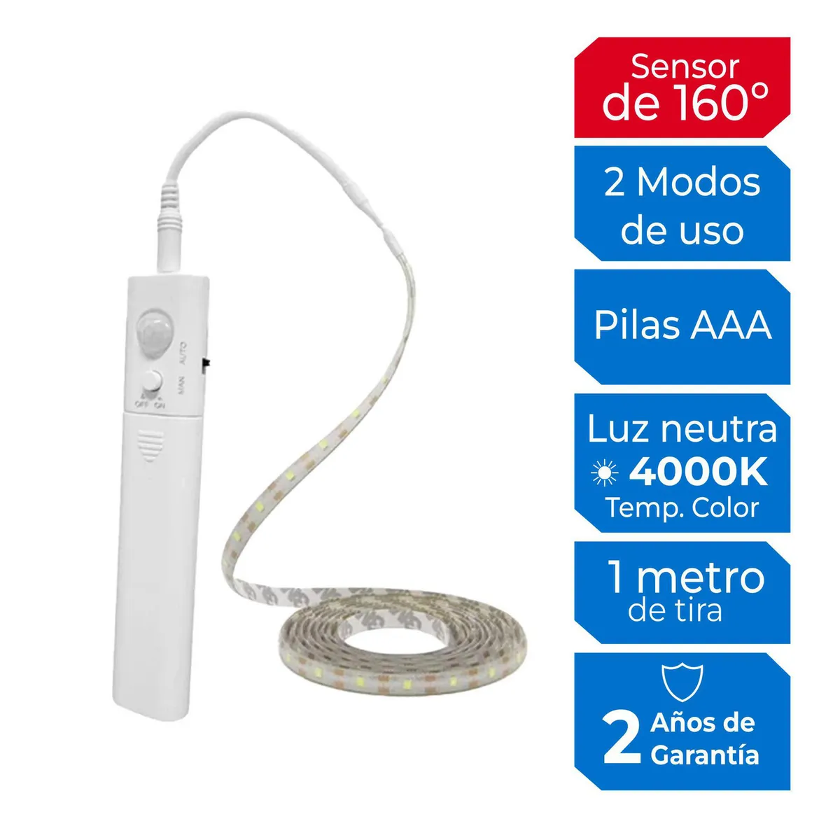 ILUMA - Tira LED con Sensor Luz Fría para Muebles