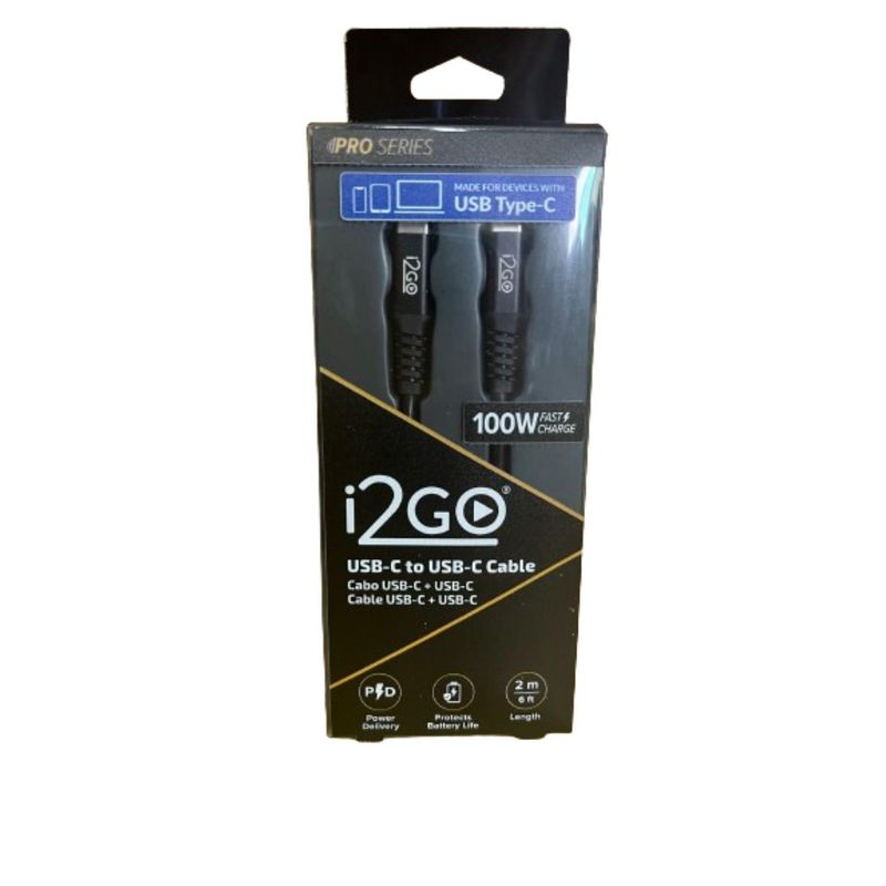 I2GO - I2Go Cable Tipo C a Tipo C 2Mt 100W