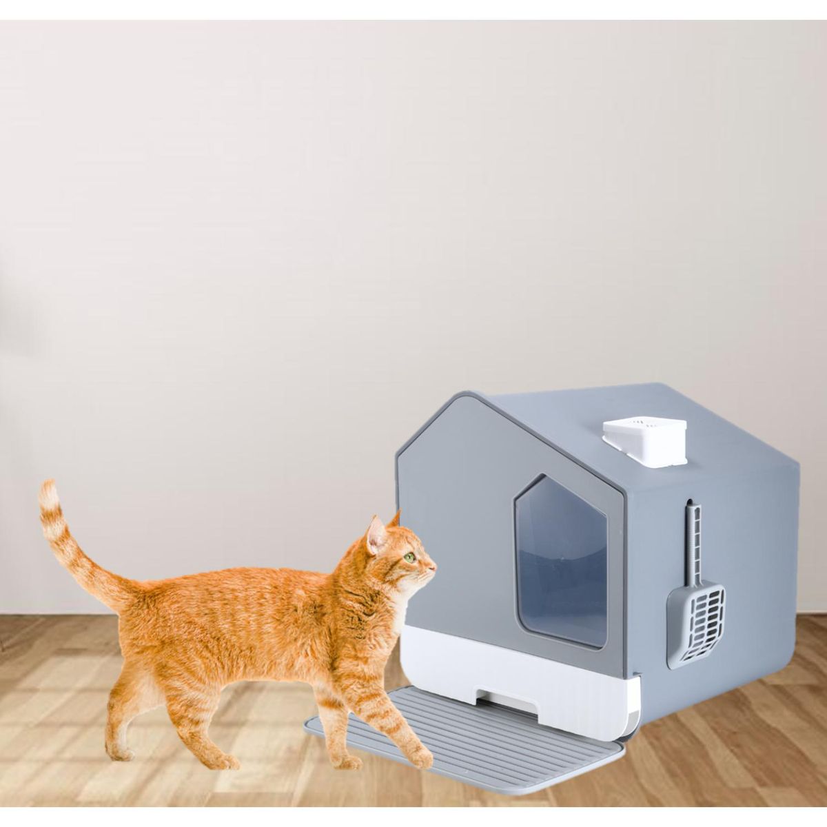 COOL CAT - Arenero Diseño de Casa con Pala para Gatos