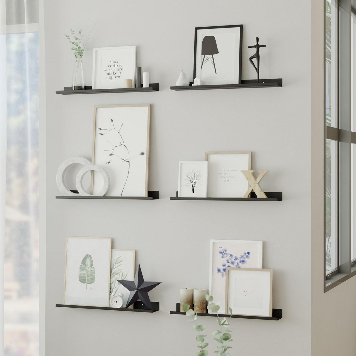 DUCASSE - Repisa de Acero Spezia Negro 60cm