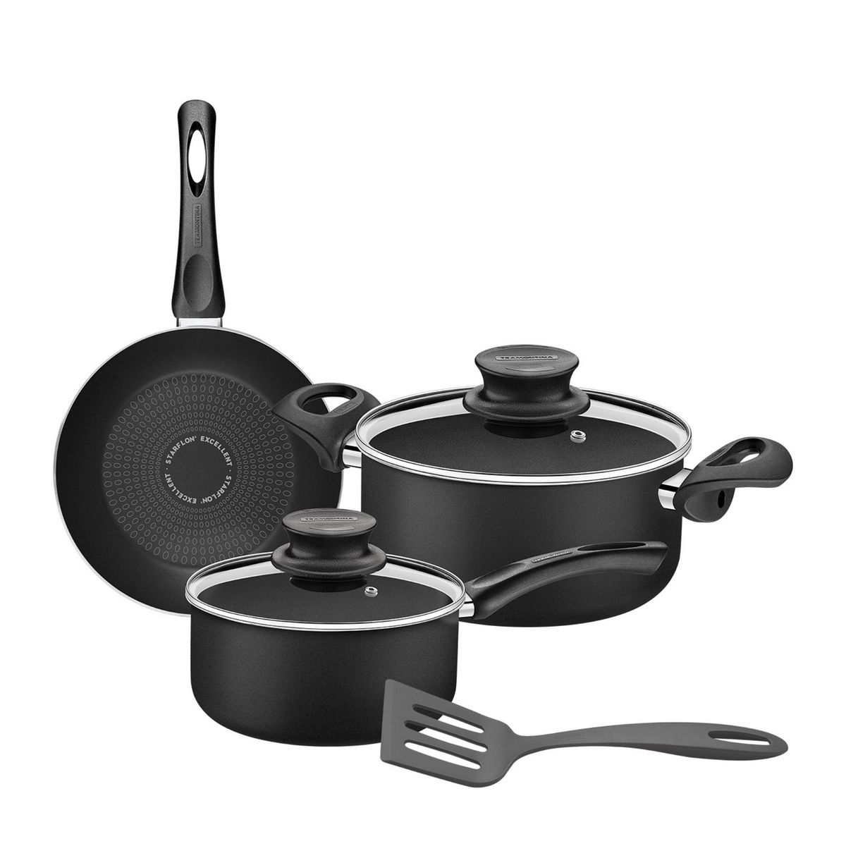 TRAMONTINA - Juego de Ollas Tramontina 6 Piezas Paris Negro