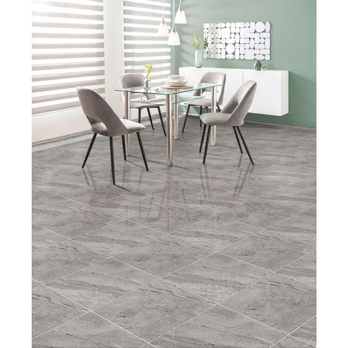 SCOP - Cerámica Gris 45x45 Marmoladas Brillante 2.29 m2