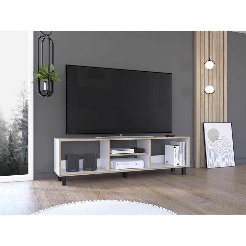 TUHOME - Mesa de TV 70" Nomik Blanco/Duna