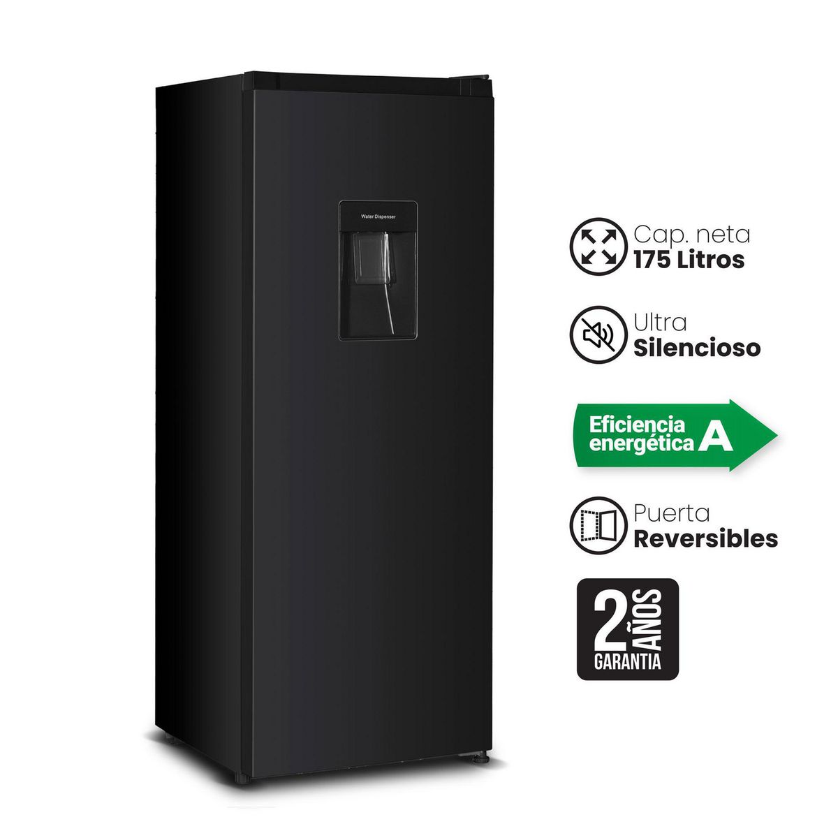 LIBERO - Refrigeradora LROD-190DFIWN 175L Negro Libero