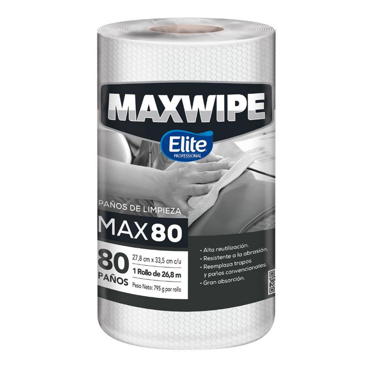 ELITE PROFESSIONAL - Papel Toalla Reutilizable Max Wipe Max80 Elite