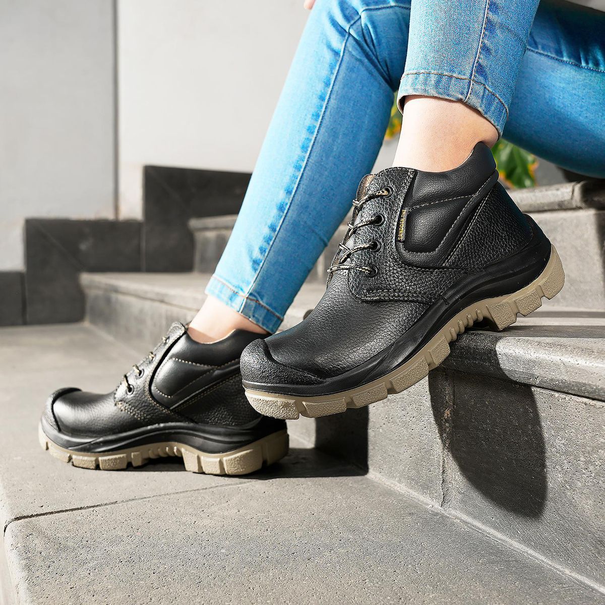 SANDDER TNT - Zapatos de Seguridad Punta de Acero Unisex SS02-525 Basic Montero Negro