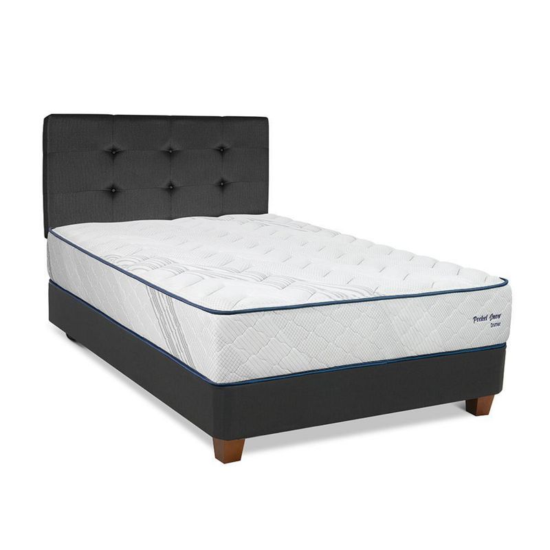 DRIMER - Dormitorio Pocket Snow 2 Plazas Gris