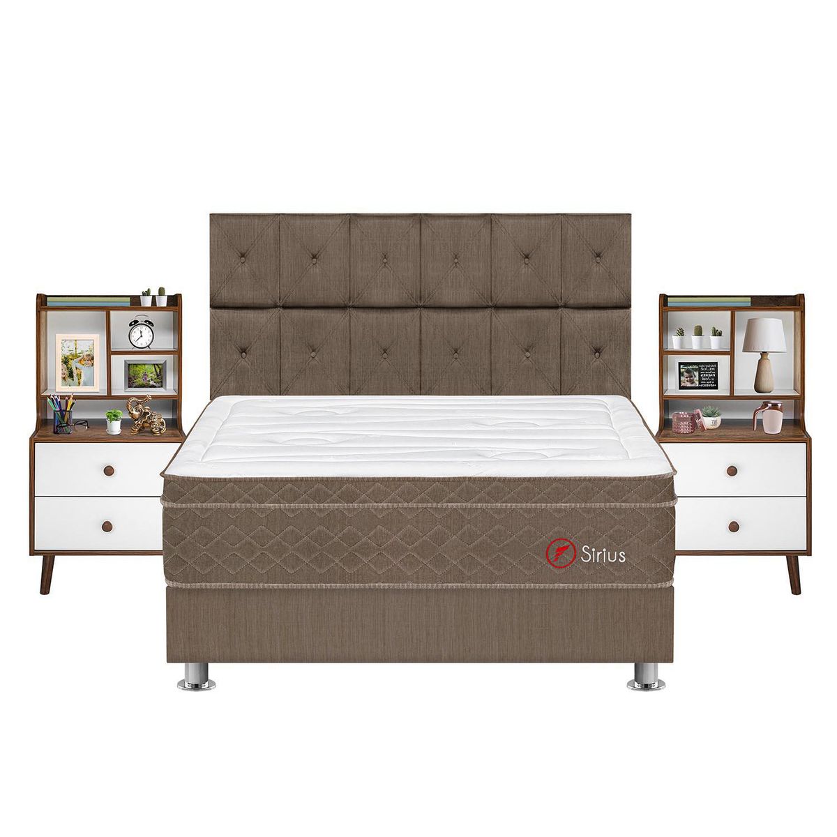 FORLI - Dormitorio Sirius King + Velador Repisa Fashion