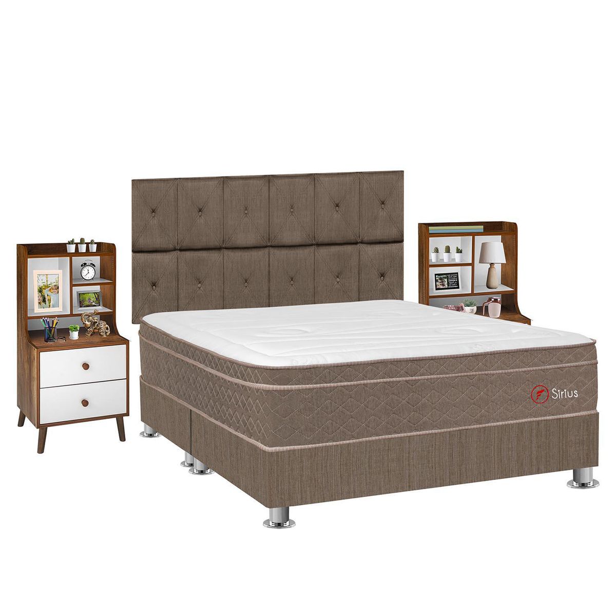 FORLI - Dormitorio Sirius King + Velador Repisa Fashion