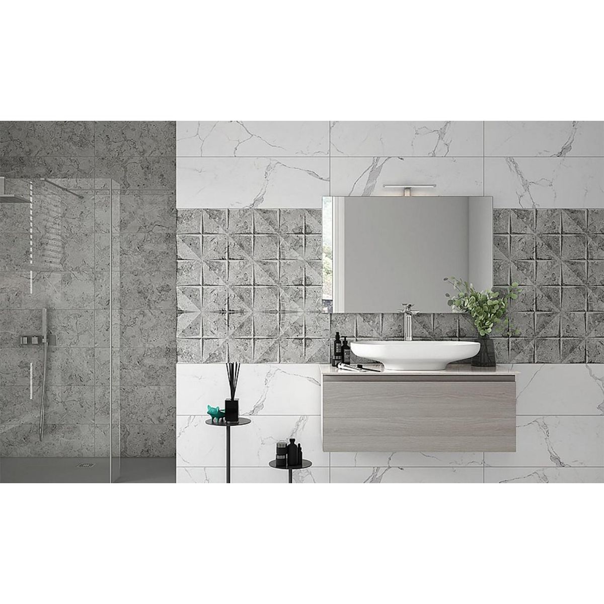 KLIPEN - Cerámica Blanco Marmolado 30x90cm 1.89 m2 Classic Vein