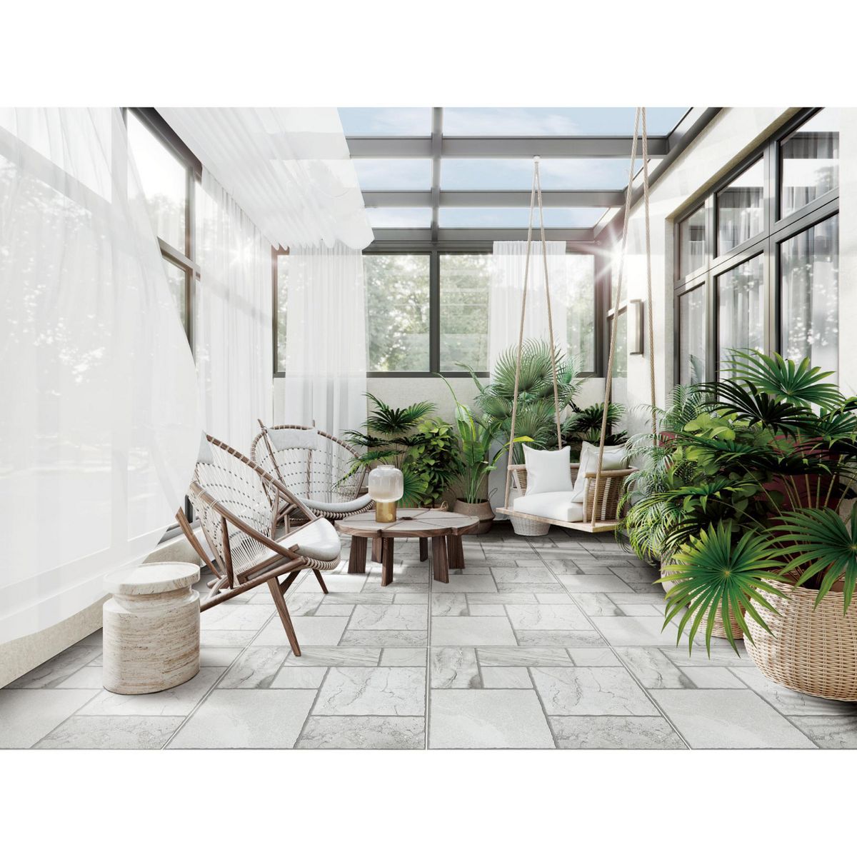KLIPEN - Gres Porcelanico Gris Rustico 60x60cm 1.44m2 Patio mix