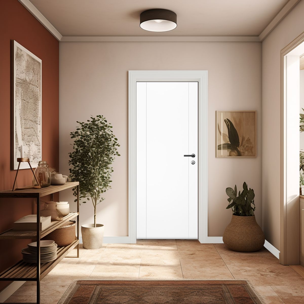 Combo Puerta Interior Contraplacada HDF Lisa Blanco RT Selva. Marco Incluido 32x59x2120 mm., marca PAMA - Foto Principal