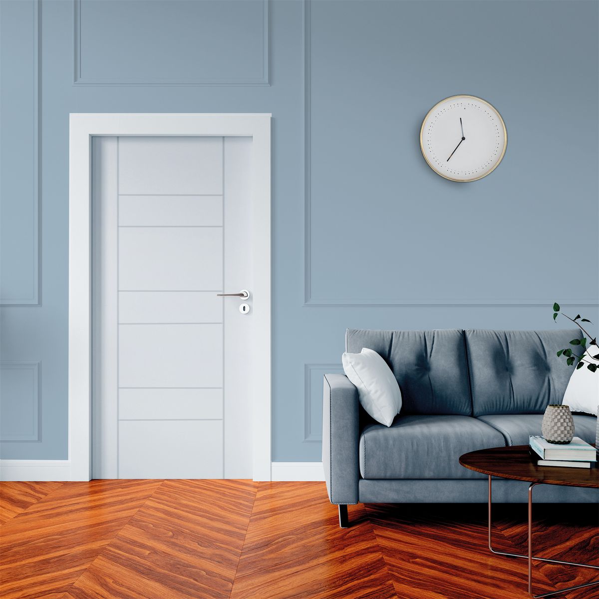 PAMA - Puerta Interior HDF Blanca Rt. Decor Ec3Bas 40x700x2070mm