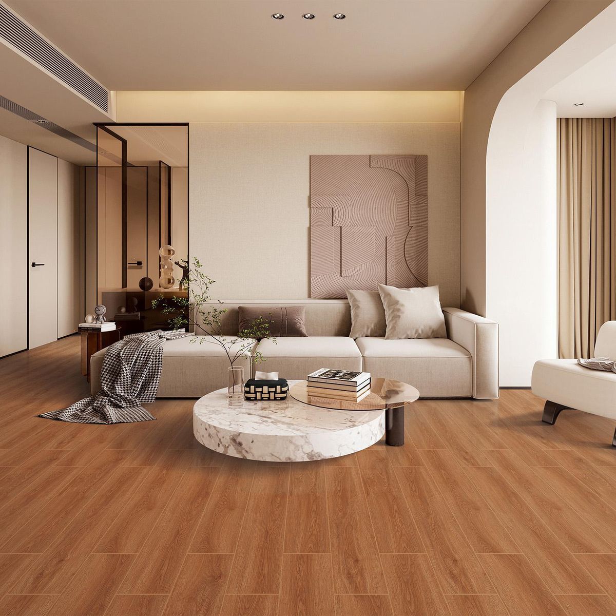 KLIPEN - Gres Porcelanico Marrón Maderado 20x120cm 1.44m2 Olivo