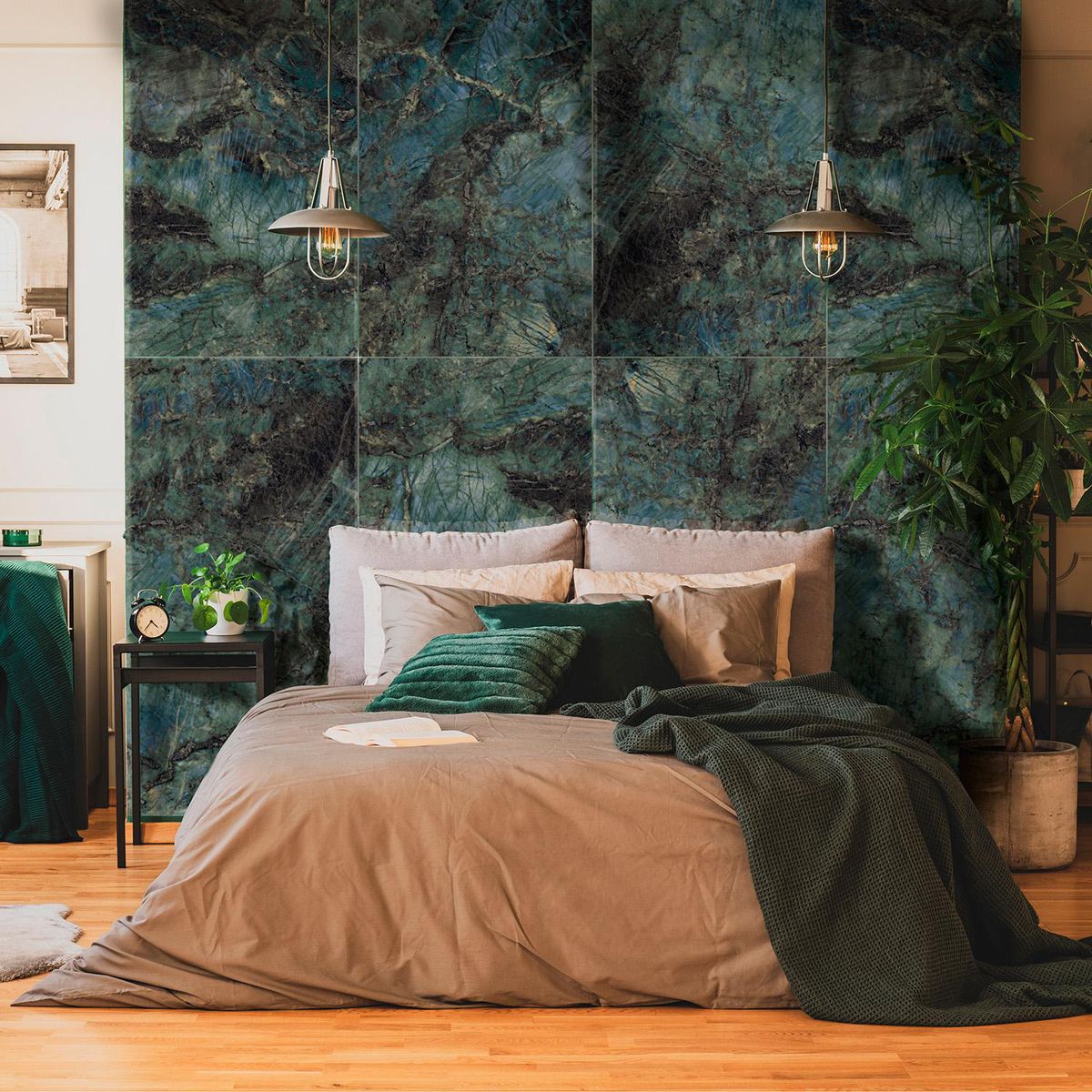 Porcelanato Verde 60x60cm 1.44m2 Marmolado Alto brillo Tulum, marca Klipen - Foto Principal