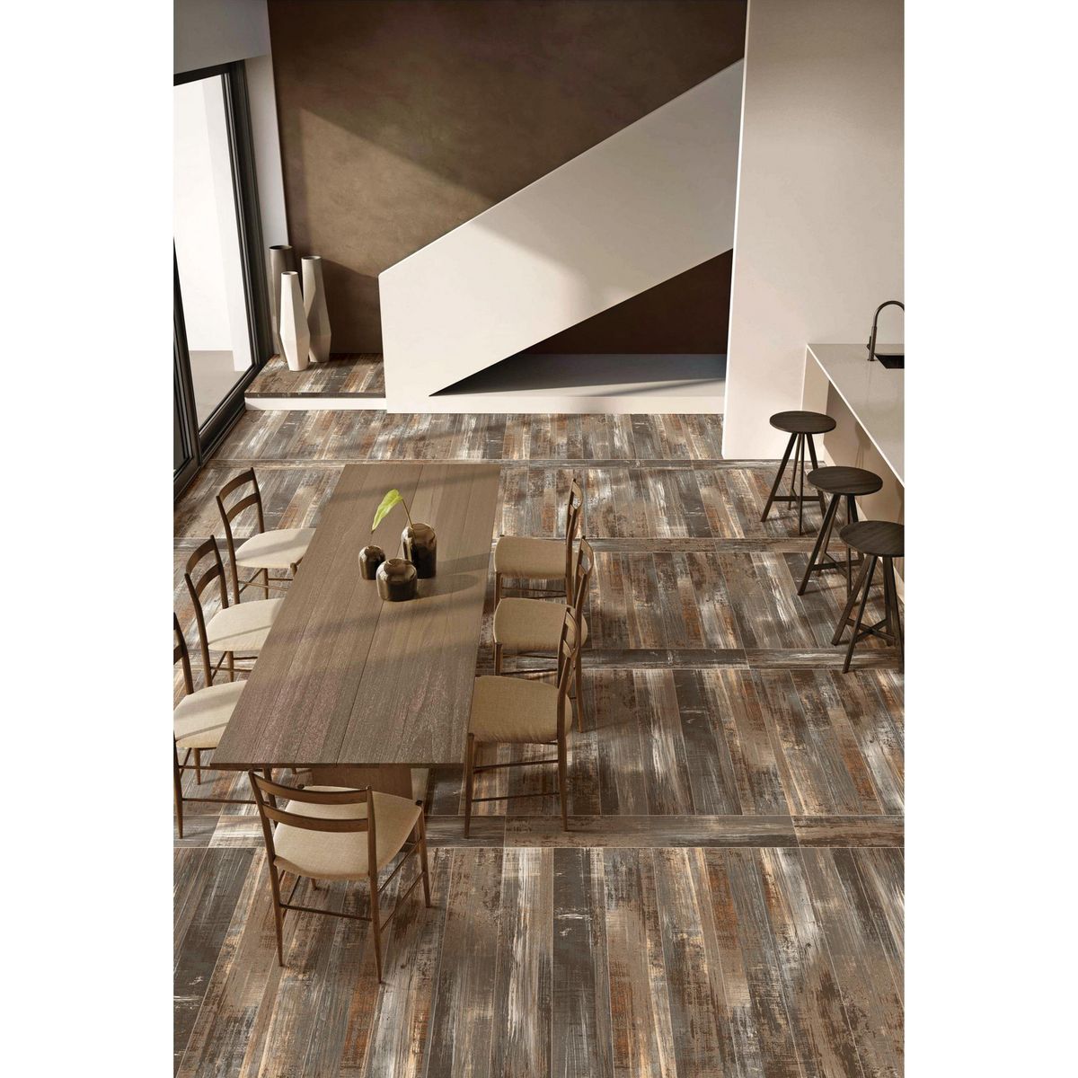 KLIPEN - Porcelanato Gris Oscuro 20x120cm 1.20m2 Maderado Brillante Berrywood