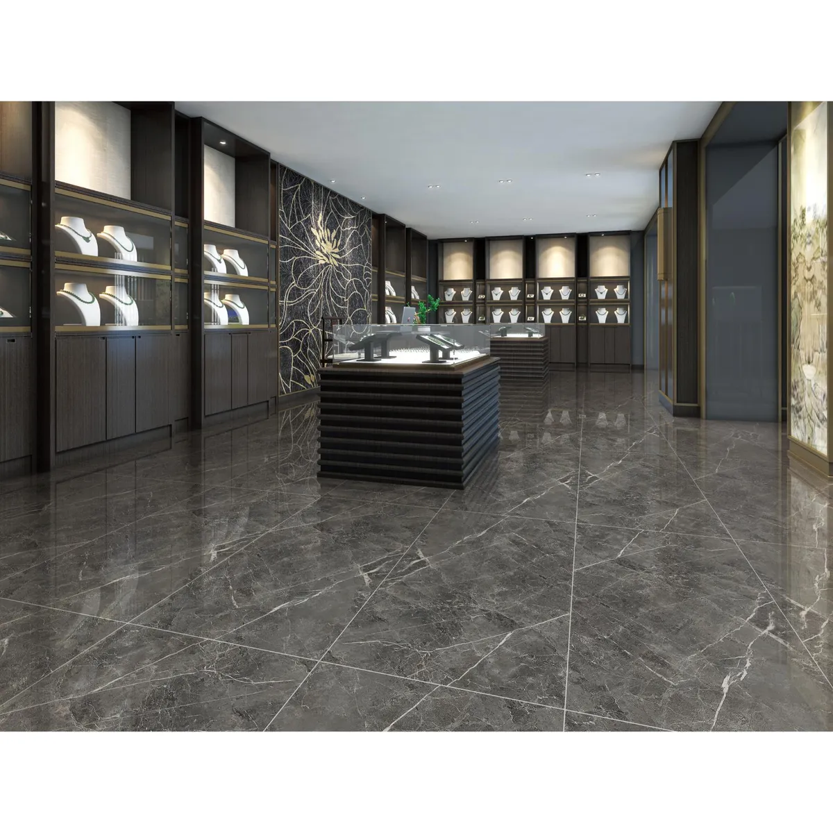 KLIPEN - Gres Porcelanico Negro Marmol 60x120cm 1.44m2 Hades