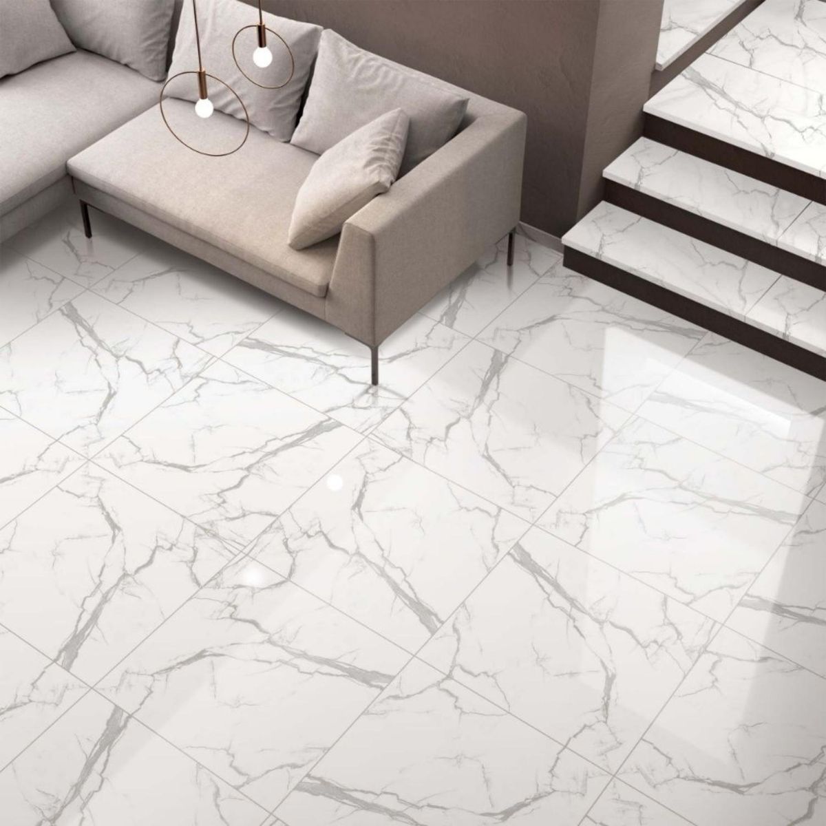 KLIPEN - Gres Porcelanico Blanco Marmol 60x60cm 1.44m2 Carrara