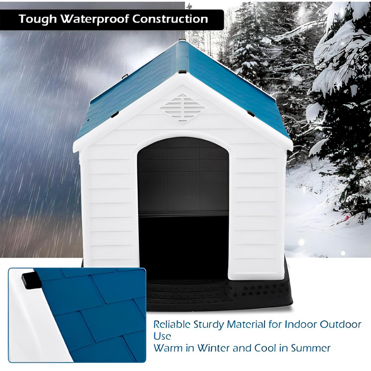 ACCECAN - Casa para Perro Raza Pequeña 66x69x73cm