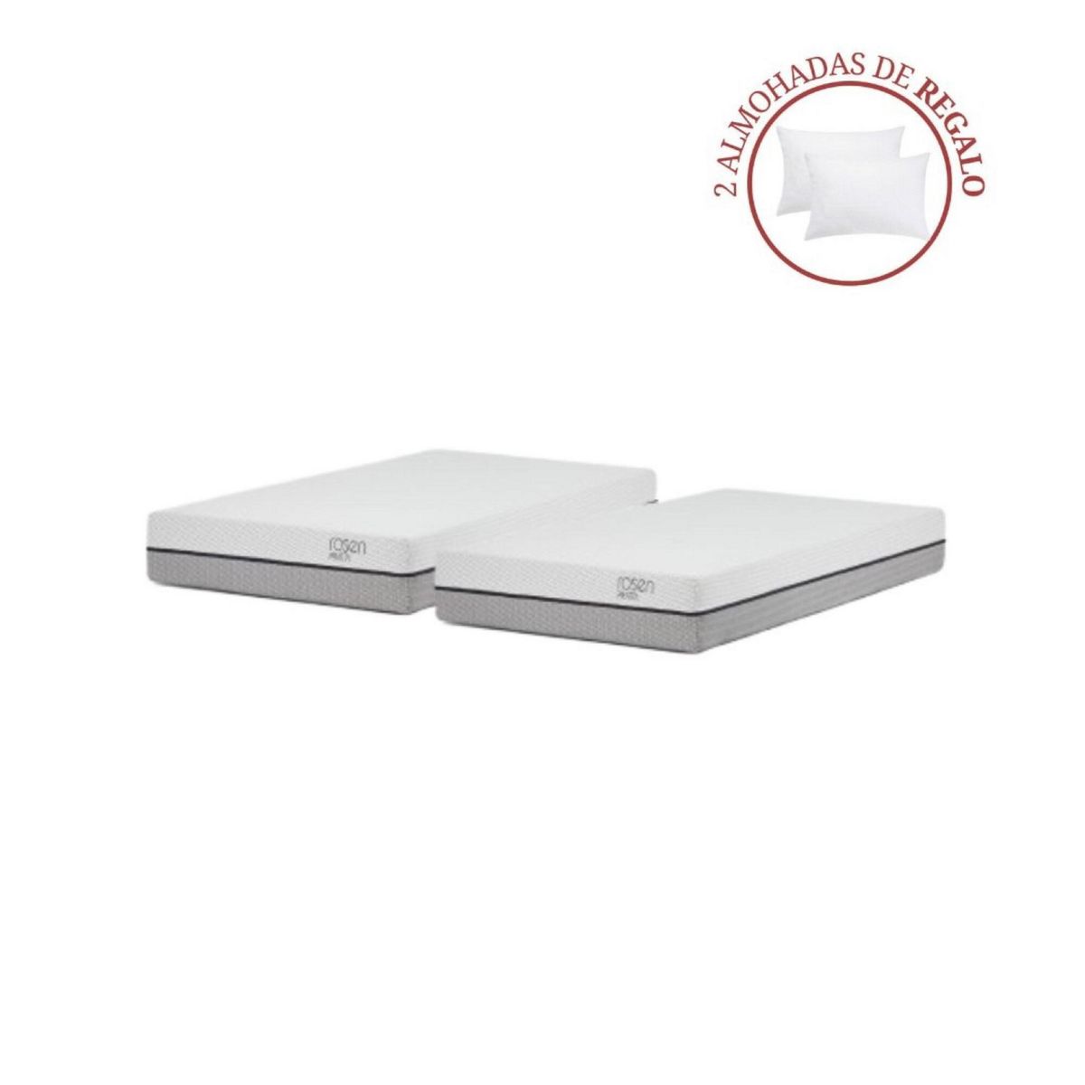 ROSEN - Combo 2 Colchón Pratta 2 Plazas + 2 Almohadas
