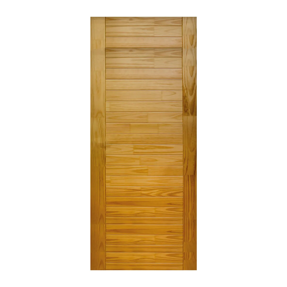 PAMA - Puerta de madera Principal Pino Mach Nat Bisel Imperial 20 Paneles 45x850x2070