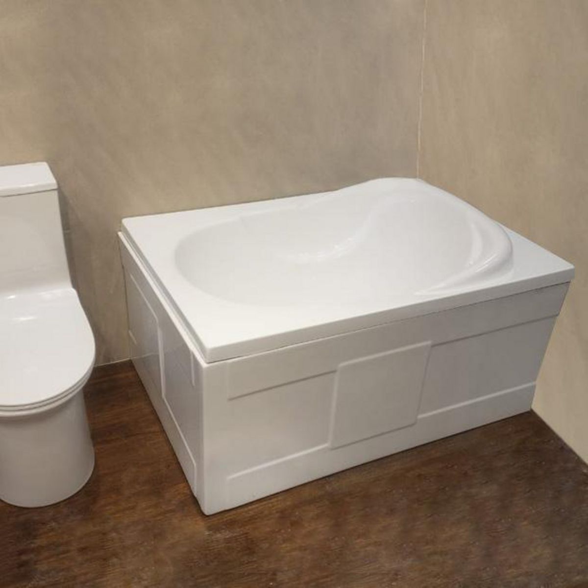 CUBA&SPA - Tina de Baño Rectangular Mini Portable 110x76cm Blanca