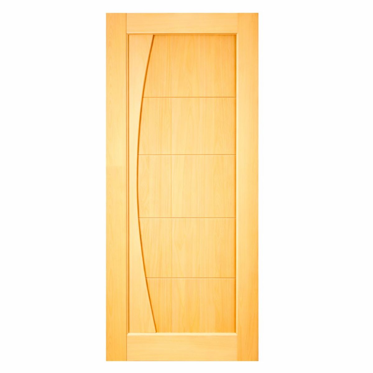 PAMA - Puerta de Madera Principal Pino Sólida Bisel California Natural