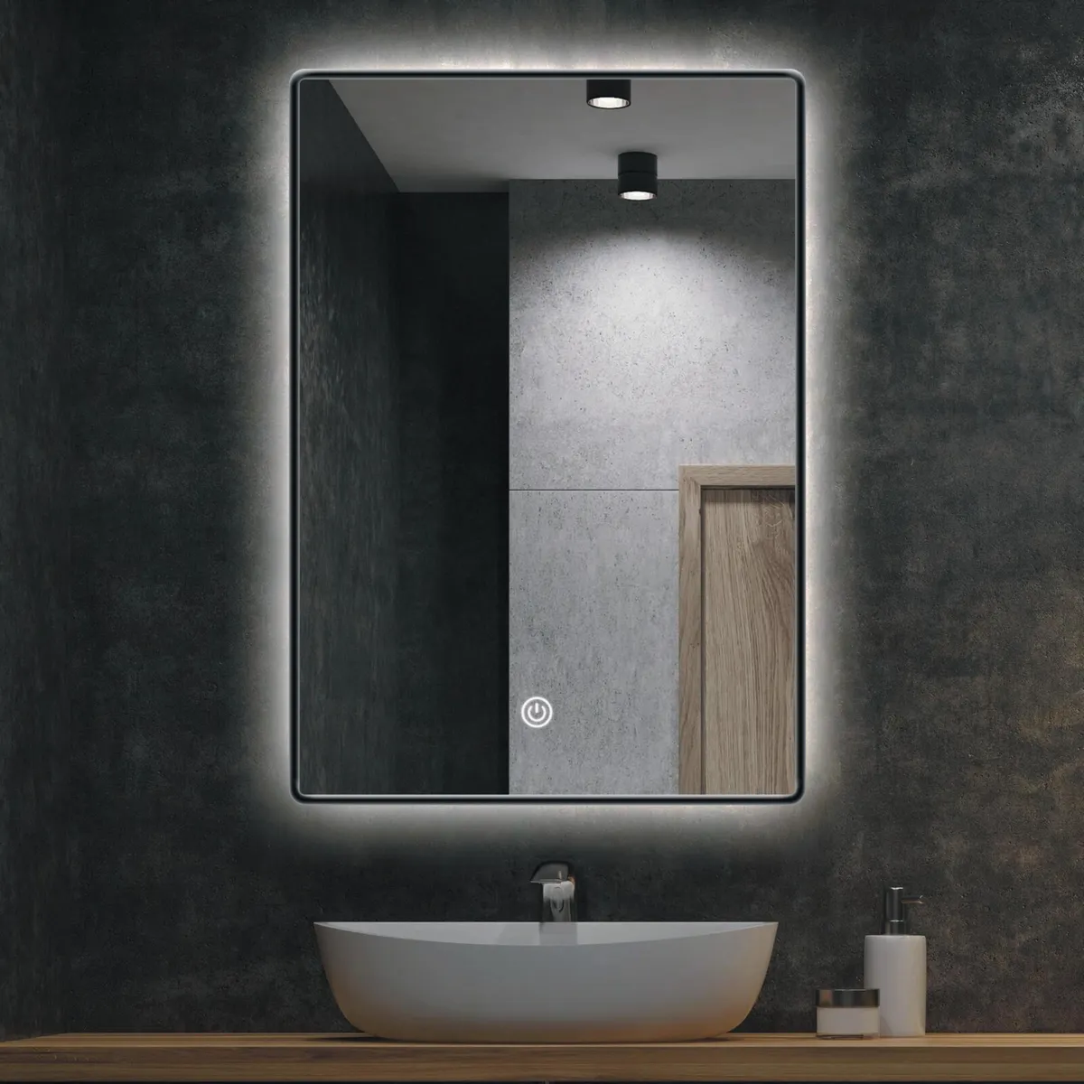 AMERICAN FURNITURE - Espejo LED de Baño Nicolle Rectangular
