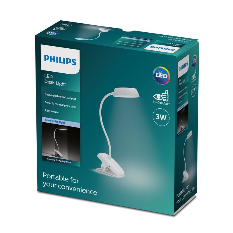 PHILIPS - Lámpara de Escritorio Donutclip