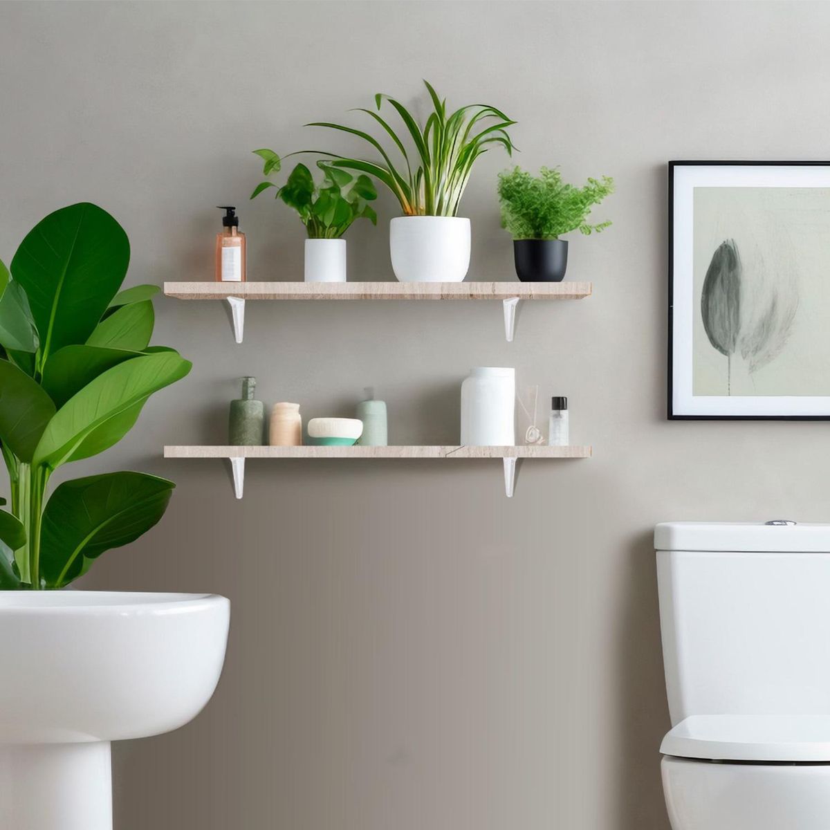 LUCANAS FURNITURE - Repisa de Melamina Piedra Clara 30x90cm