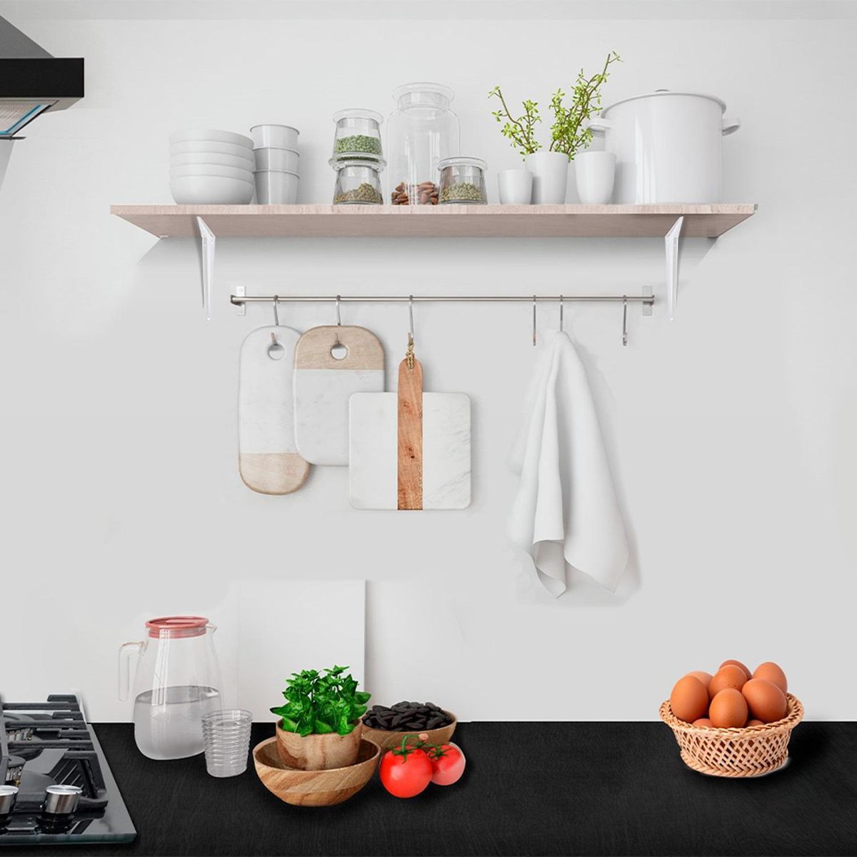 LUCANAS FURNITURE - Repisa de Melamina Piedra Clara 30x120cm