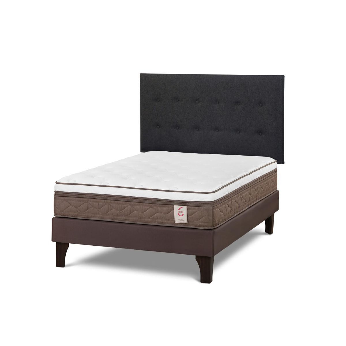 ROSEN - Cama Europea New Style 6 2 Plazas West Grafito