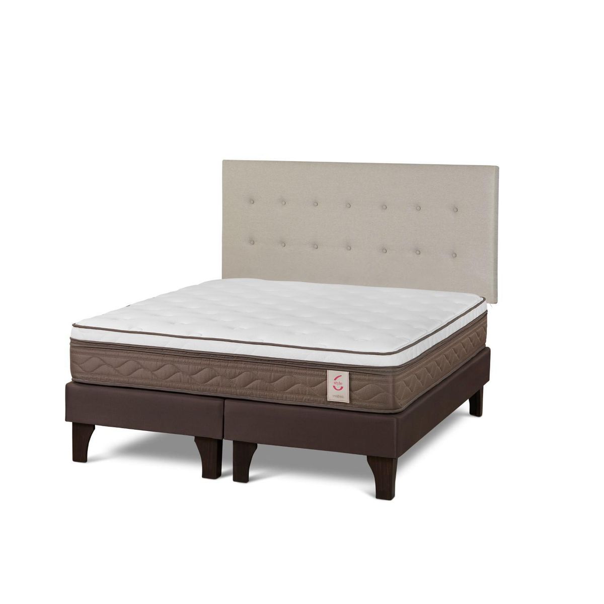 ROSEN - Cama Europea New Style 6 Queen West Niebla