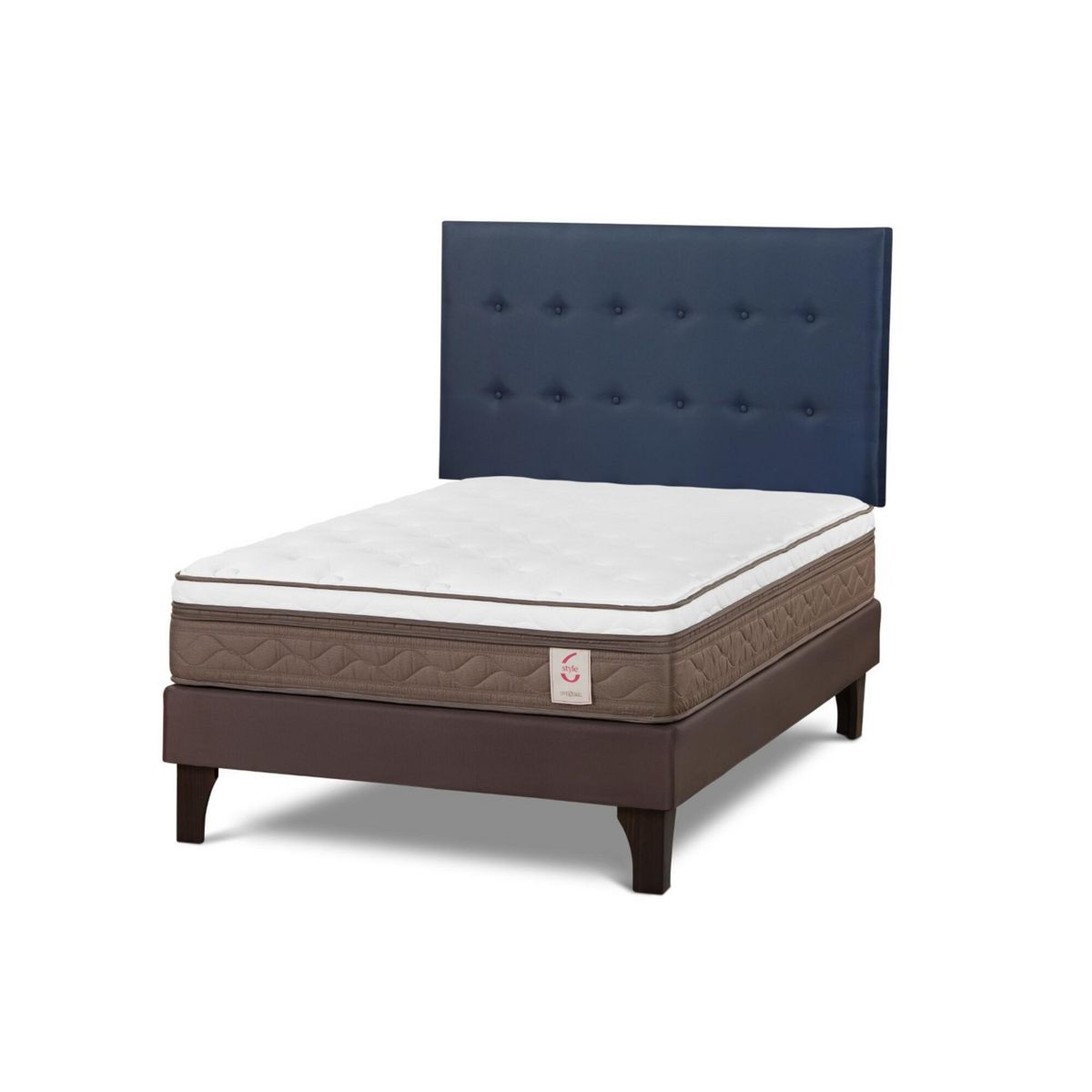 Cama Europea New Style 6 1.5 Plazas West Azul, marca ROSEN - Foto Principal
