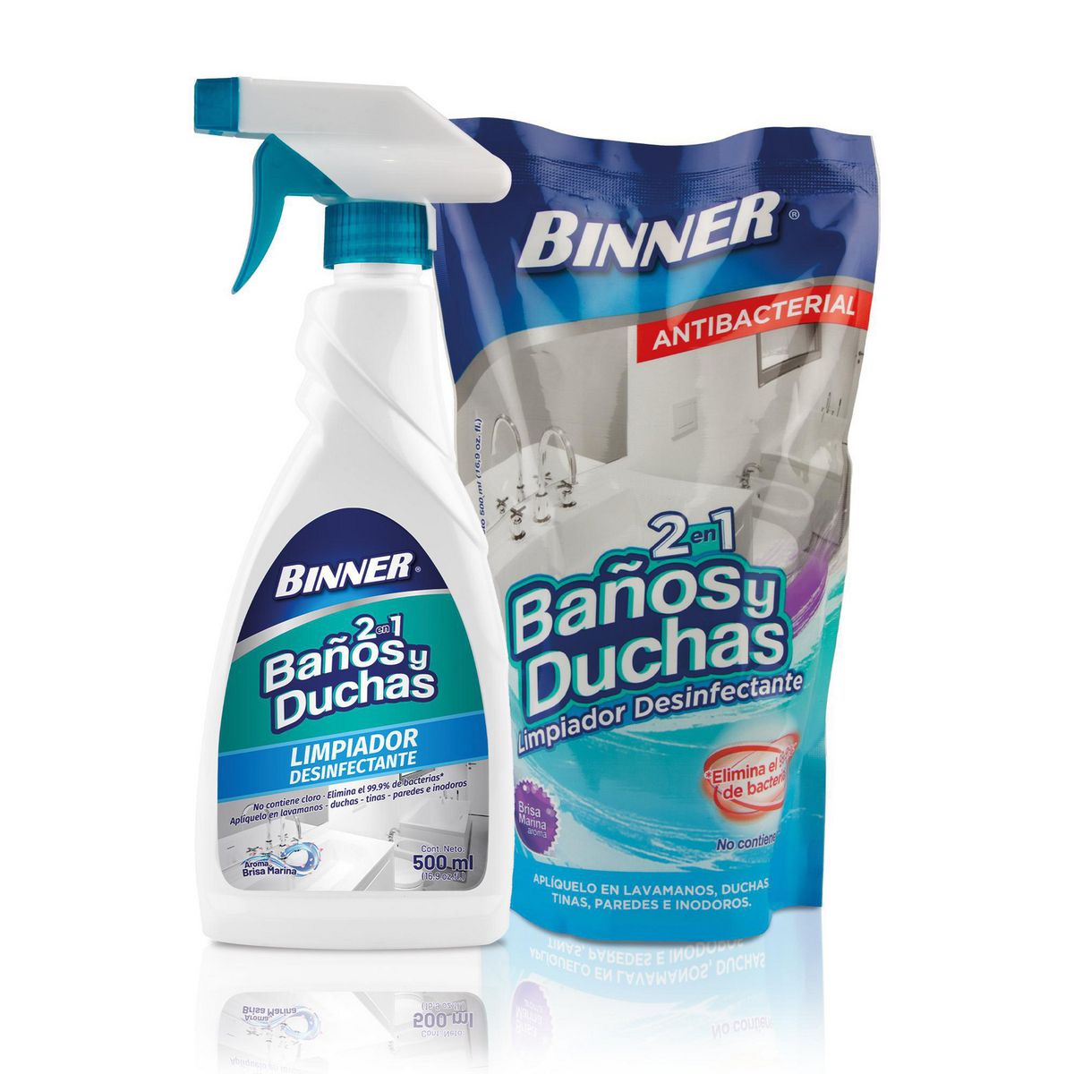 BINNER - Limpiador Desinfectante 2 en 1 Baños y Duchas