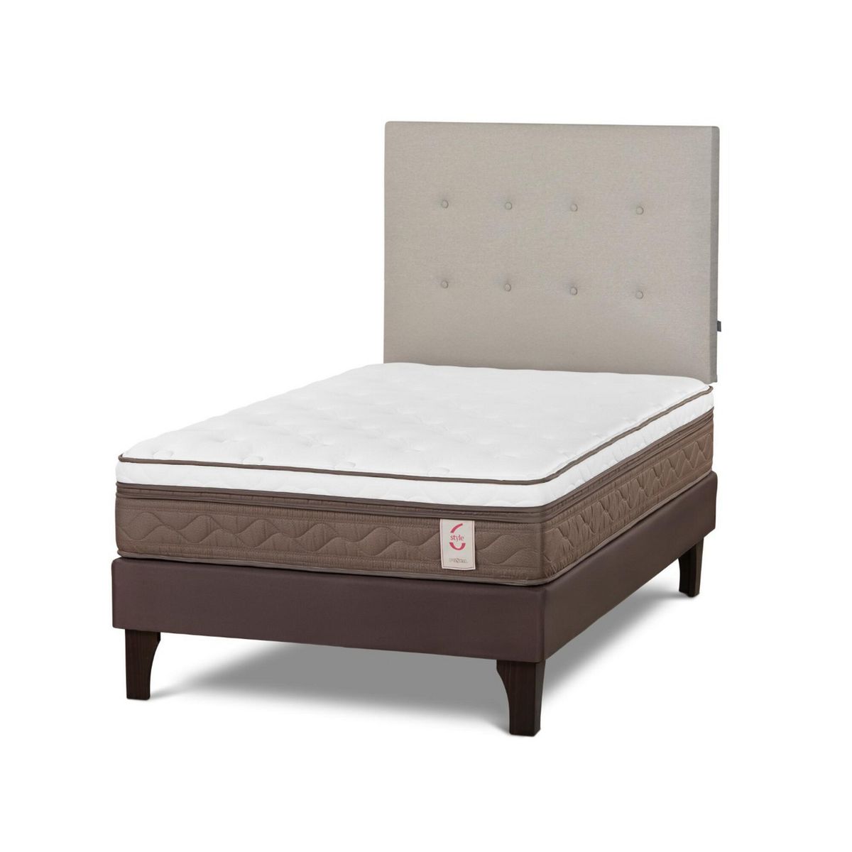 ROSEN - Cama Europea New Style 6 1.5 Plazas West Niebla