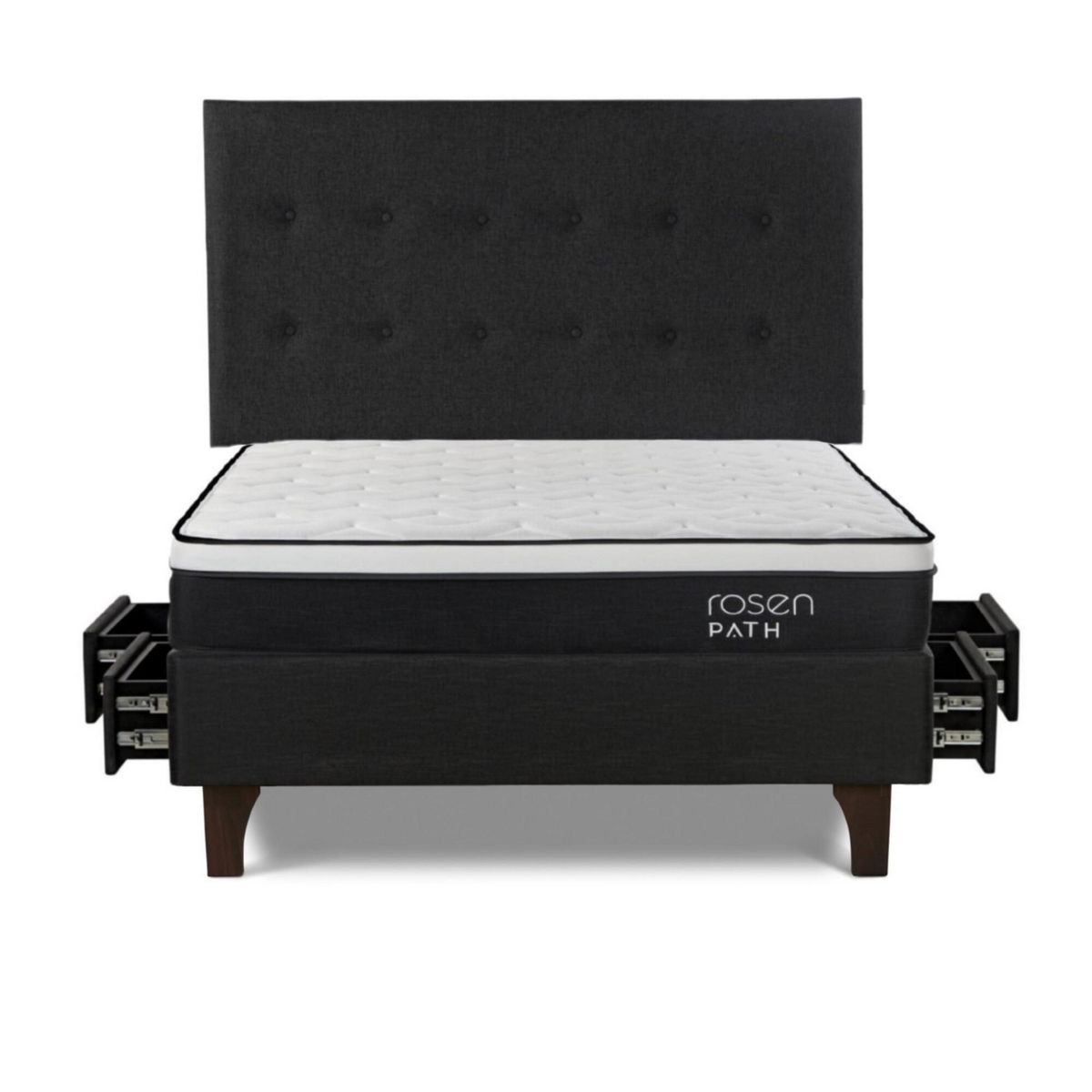 ROSEN - Cama Cajon Path Grafito 2 Plazas West Grafito