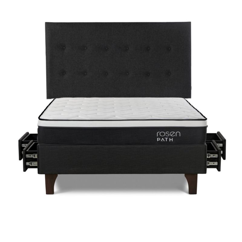 ROSEN - Cama Cajon Path Grafito 2 Plazas West Grafito