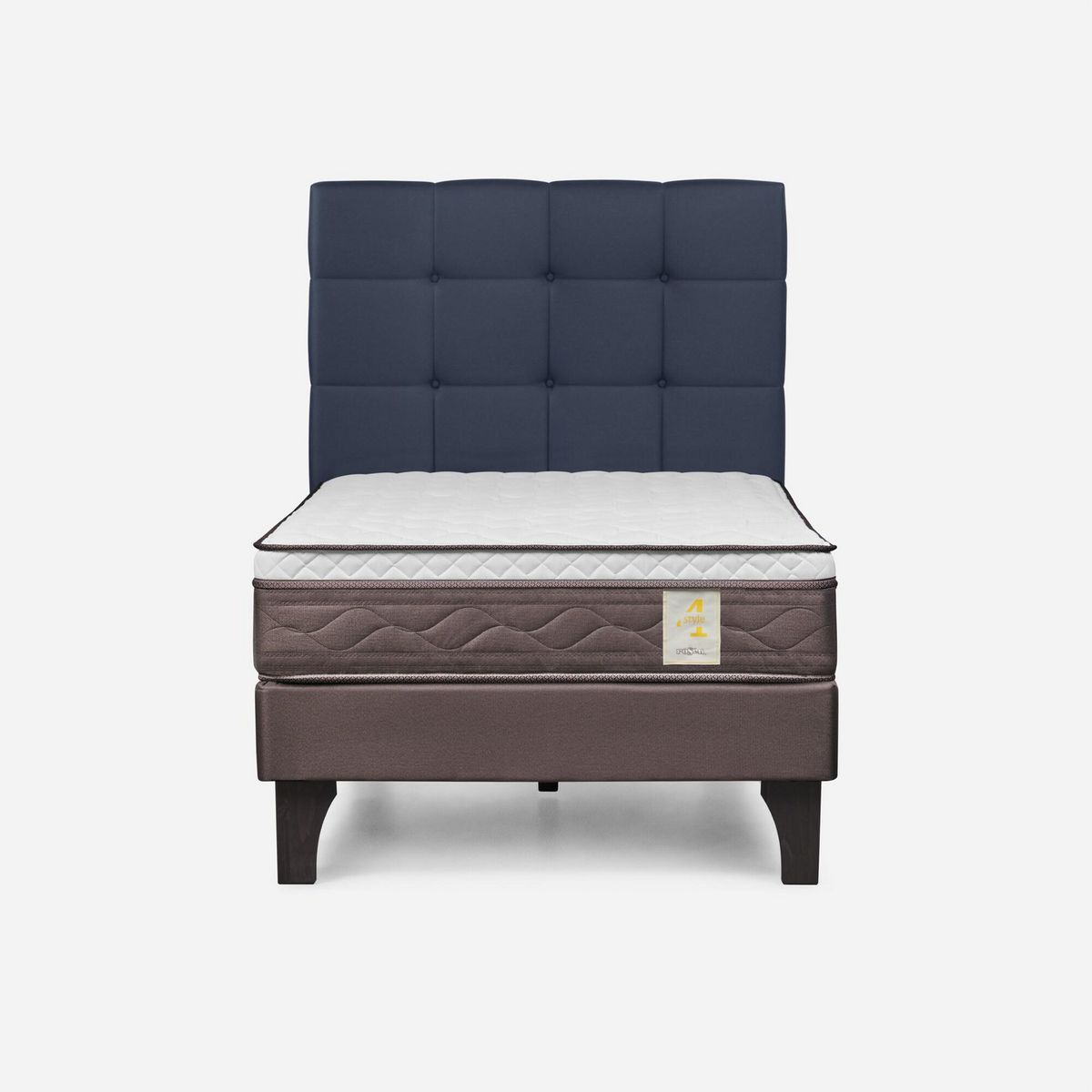 ROSEN - Cama Europea New Style 4 Plus 1.5 Plazas Issey Azul
