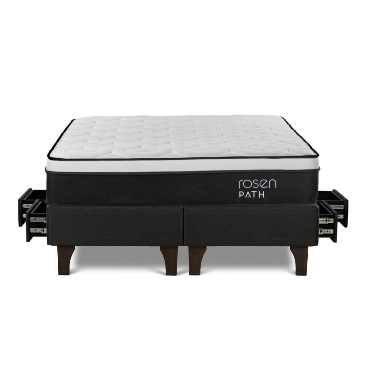 ROSEN - Cama Cajon Path Grafito Queen