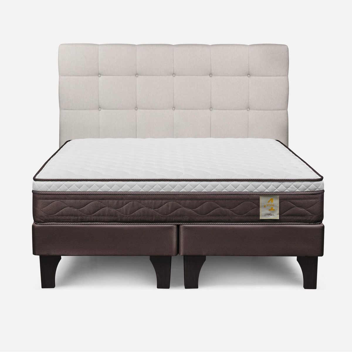 ROSEN - Cama Europea New Style 4 Plus Queen Issey Niebla